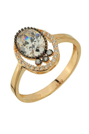 Altın Elmas Görünümlü Tasarım Yüzük