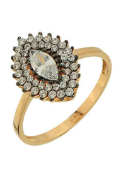 Altın Elmas Görünümlü Yüzük