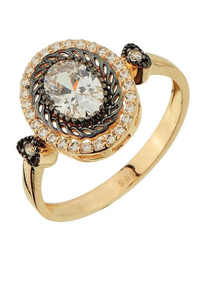 Altın Elmas Görünümlü Yüzük