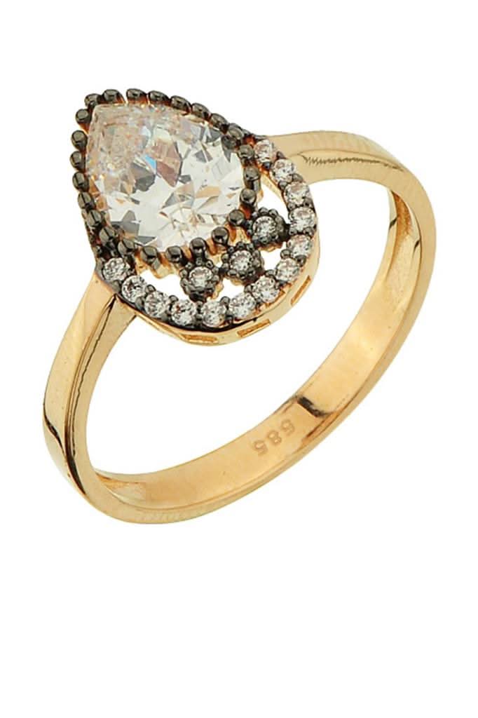 Altın Elmas Görünümlü Yüzük