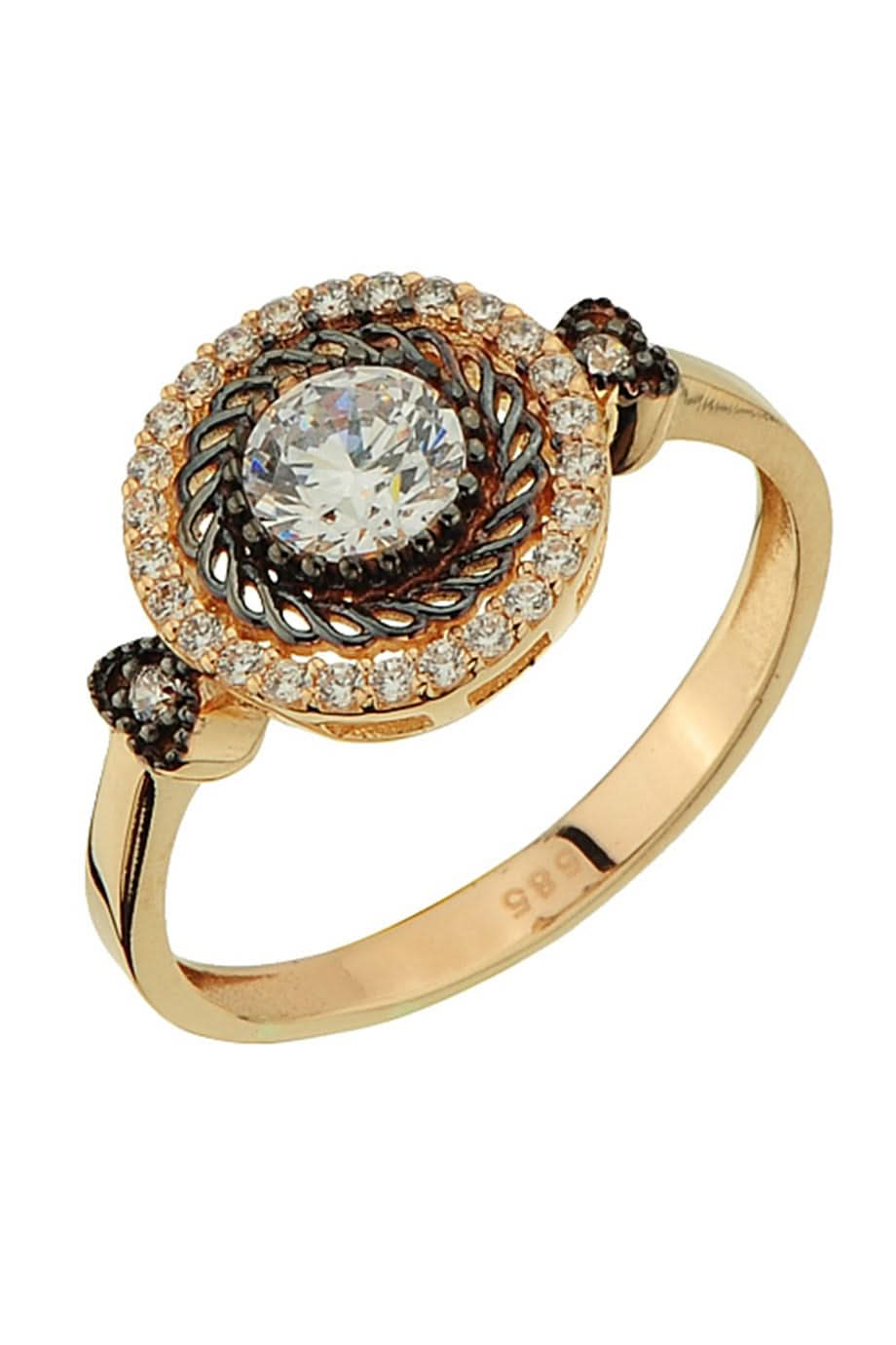 Altın Elmas Görünümlü Yüzük