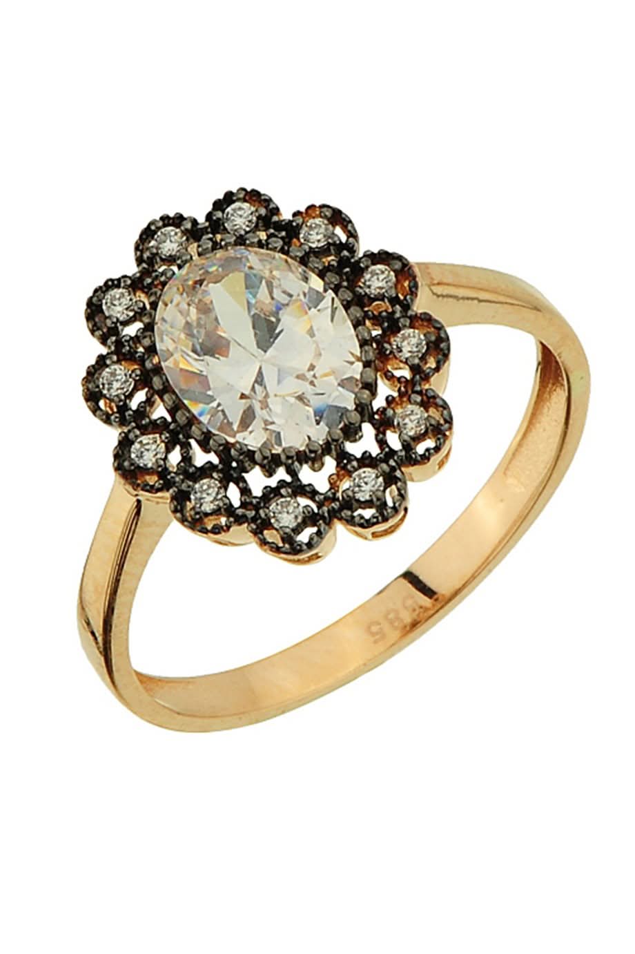 Altın Elmas Görünümlü Yüzük