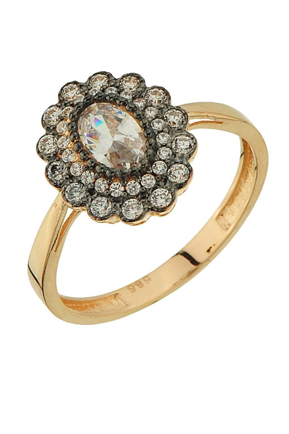 Altın Elmas Görünümlü Yüzük