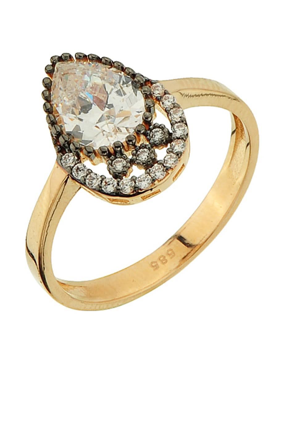 Altın Elmas Görünümlü Yüzük