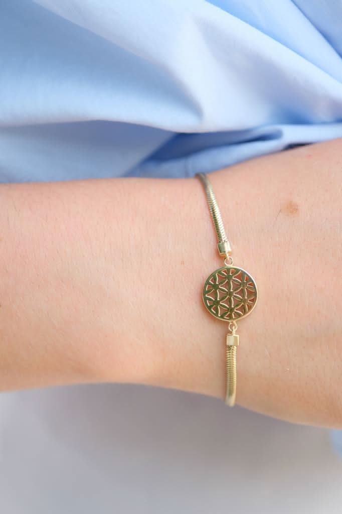 Altın Yaşam Çiçeği Bileklik