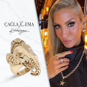 Fil Figürlü Altın Yüzük