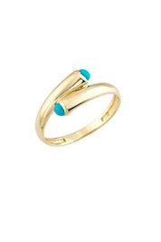 Altın Firuze Taşlı Tasarım Yüzük