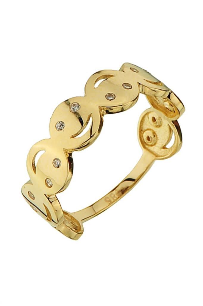 Altın Gülen Yüz Yüzük