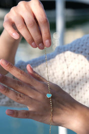 Altın Mavi Kalpli Mini Set