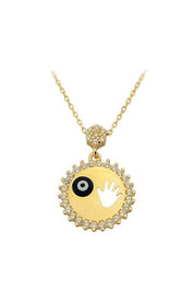 Altın Nazar Boncuklu El Kolye