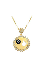 Altın Nazar Boncuklu El Kolye