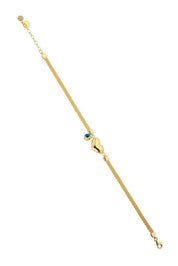 Altın Nazar Boncuklu Kalp Bileklik