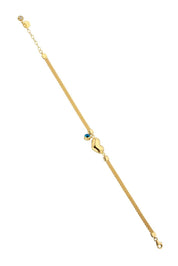 Altın Nazar Boncuklu Kalp Bileklik