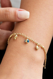 Altın Nazar Boncuklu Şans Bileklik