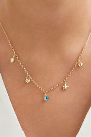 Altın Nazar Boncuklu Şanş Kolye