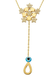 Altın Nazar Boncuklu Yıldız Kolye