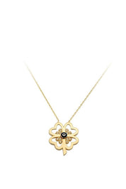 Altın Nazar Boncuklu Yonca Kolye