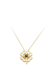 Altın Nazar Boncuklu Yonca Kolye