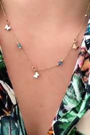 Altın Nazarlı Dorika Kelebek Kolye