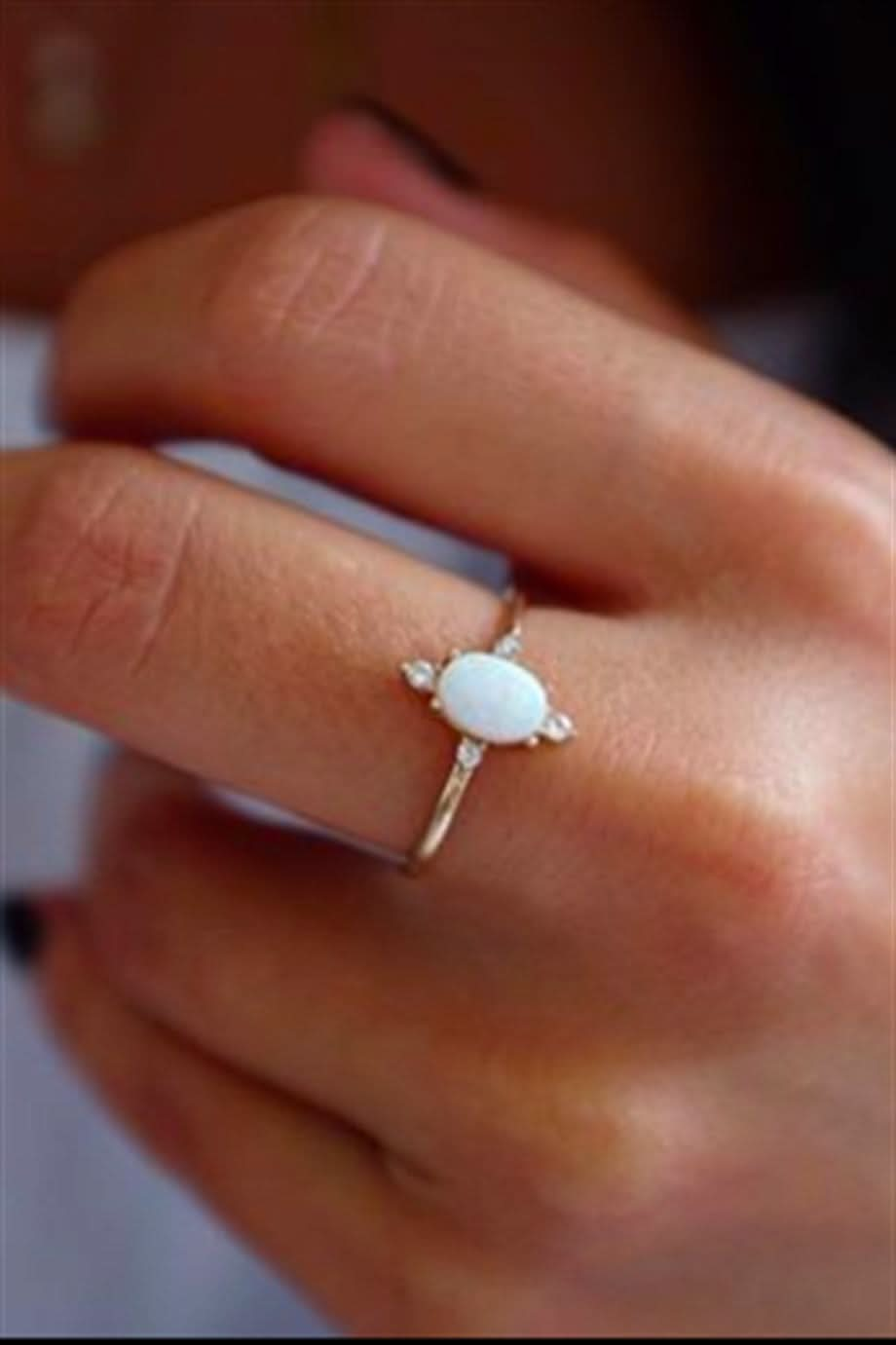 Altın Opal Taşlı Yüzük