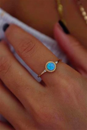Altın Opal Taşlı Yüzük