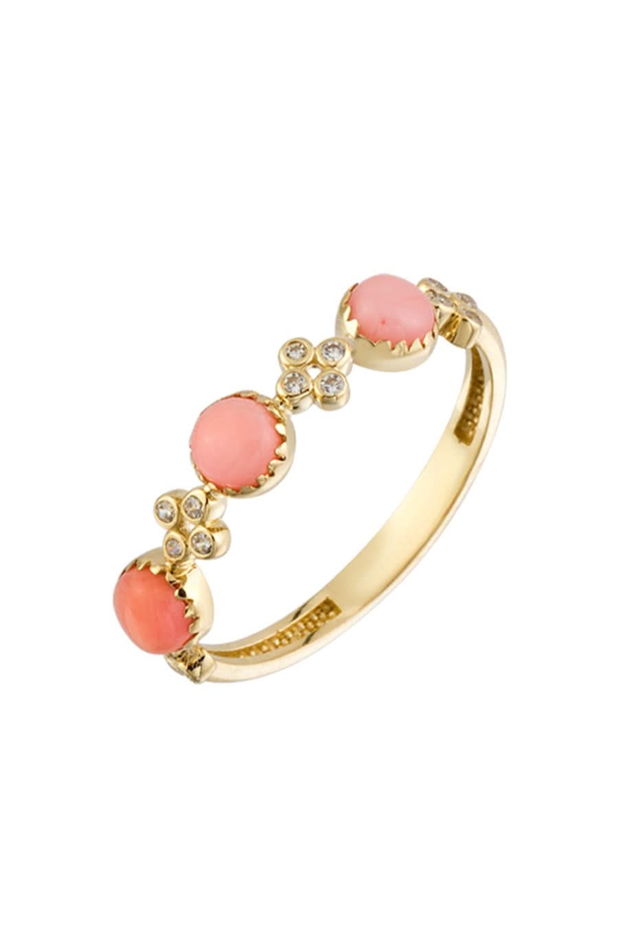 Altın Pembe Taşlı Yüzük