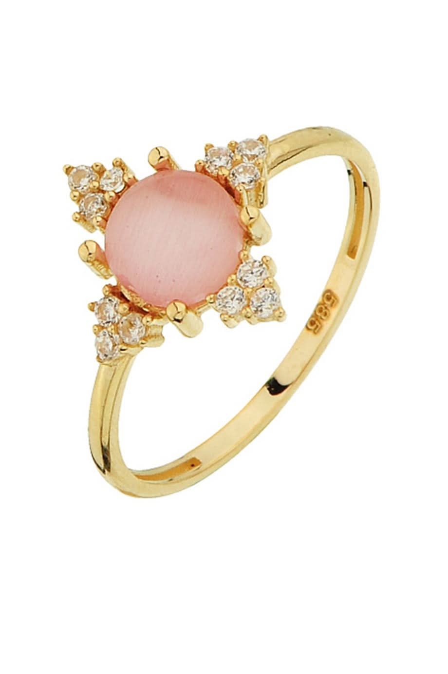 Altın Pink Taşlı Yüzük
