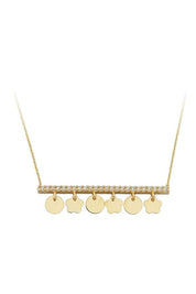 Altın Pullu Çiçek Kolye