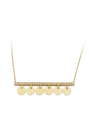 Altın Pullu Taşlı Kolye