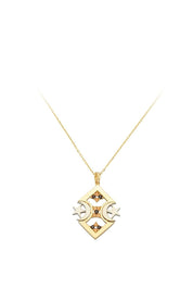 Altın Renkli Taşlı Ay Yıldız Kolye