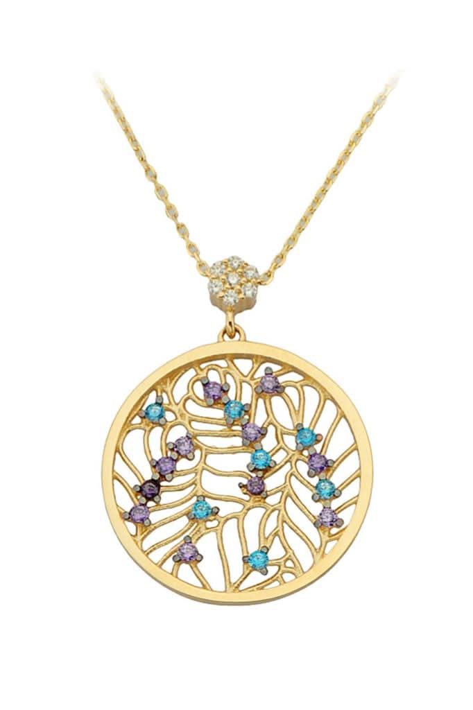 Altın Renkli Taşlı Kolye