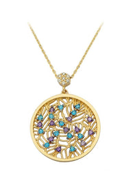 Altın Renkli Taşlı Kolye