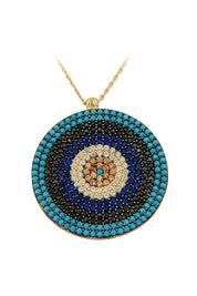 Altın Renkli Taşlı Nazar Boncuğu Kolye