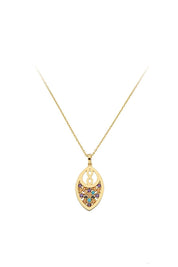 Altın Renkli Taşlı Sonsuzluk Kolye