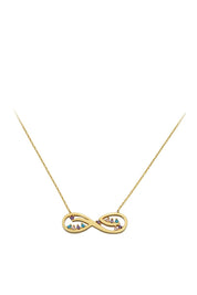 Altın Renkli Taşlı Sonsuzluk Kolye