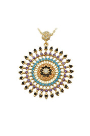 Altın Renkli Taşlı Tasarım Kolye