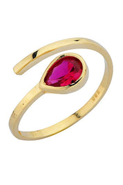 Altın Renkli Taşlı Tasarım Yüzük