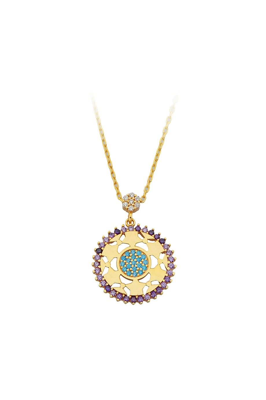 Altın Renkli Taşlı Yıldız Motifli Kolye