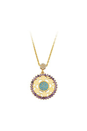 Altın Renkli Taşlı Yıldız Motifli Kolye