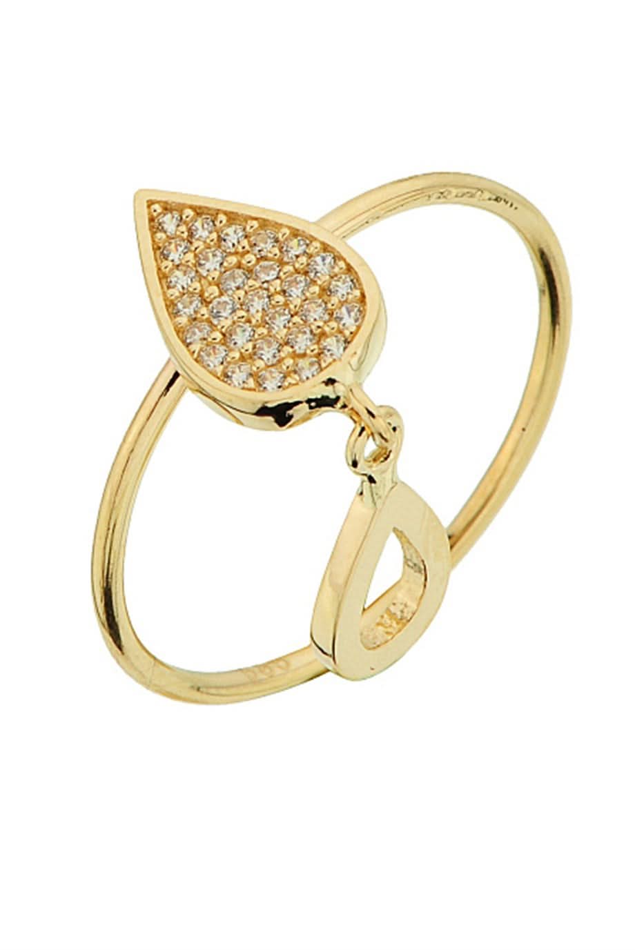 Altın Sallantılı Damla Yüzük