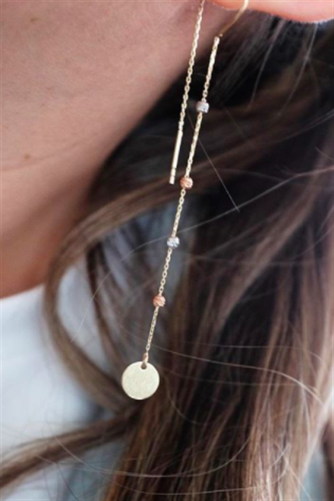 Altın Sallantılı Dorika Toplu Küpe