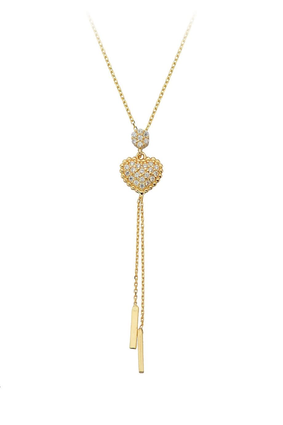 Altın Sallantılı Kalp Kolye