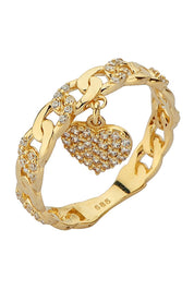 Altın Sallantılı Kalp Yüzük