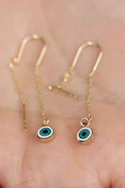 Altın Sallantılı Nazar Küpe