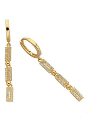 Altın Sallantılı Tasarım Küpe