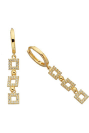 Altın Sallantılı Tasarım Küpe