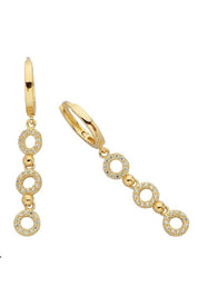 Altın Sallantılı Tasarım Küpe