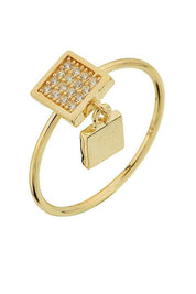 Altın Sallantılı Tasarım Yüzük