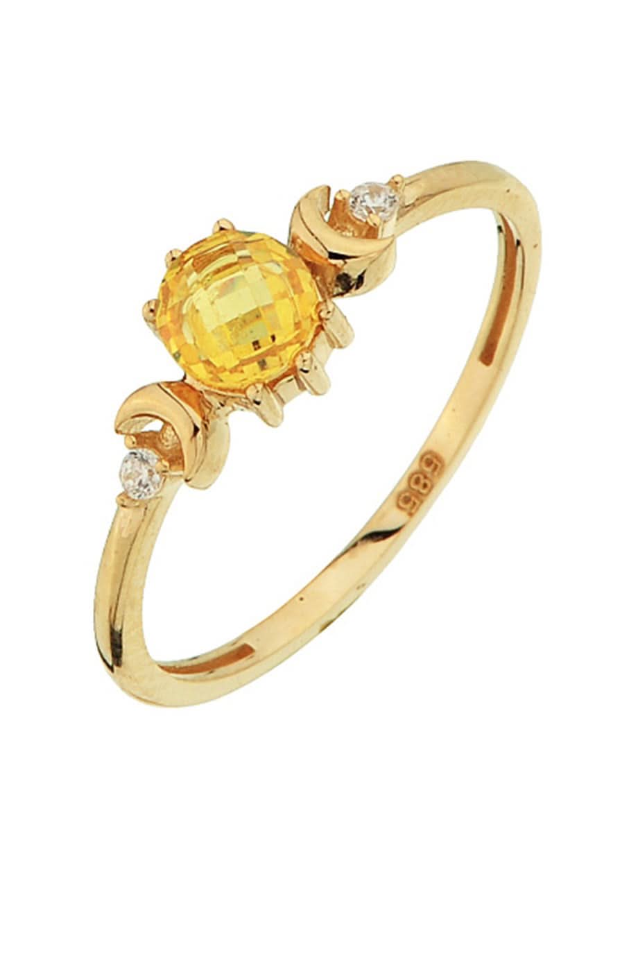 Altın Sarı Taşlı Ay Yüzük