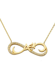 Altın Sonsuzluk Aşk Kolye